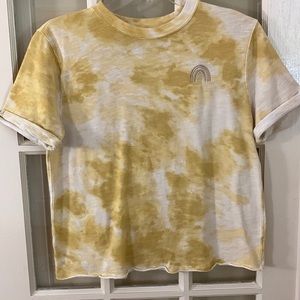 True Craft Tie Dye top/Yellow & White/$8